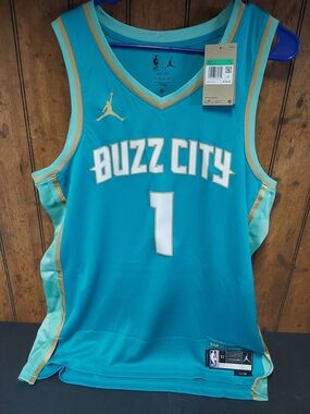 Nike Jordan 'Buzz City' #1 Teal Basketball Jersey